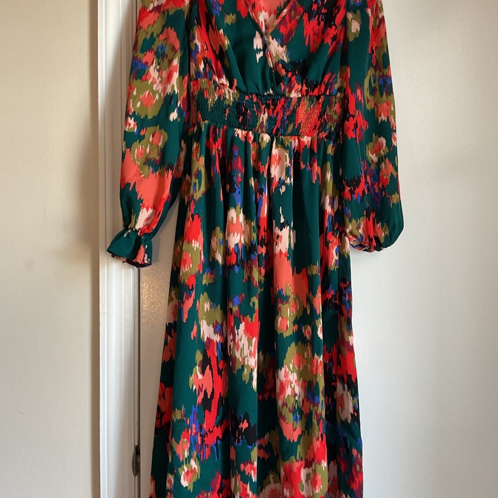 Floral Multicolor Women's Dress